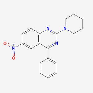 molecular formula C19H18N4O2 B5125964 6-Nitro-4-phenyl-2-piperidin-1-ylquinazoline 