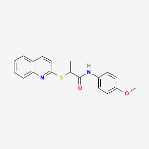 molecular formula C19H18N2O2S B5126163 N-(4-methoxyphenyl)-2-quinolin-2-ylsulfanylpropanamide 