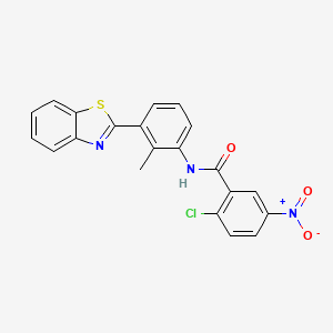 molecular formula C21H14ClN3O3S B5126252 N-[3-(1,3-benzothiazol-2-yl)-2-methylphenyl]-2-chloro-5-nitrobenzamide 