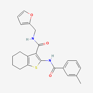 molecular formula C22H22N2O3S B5126497 N-[(Furan-2-YL)methyl]-2-(3-methylbenzamido)-4,5,6,7-tetrahydro-1-benzothiophene-3-carboxamide 