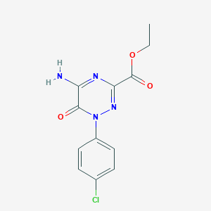 molecular formula C12H11ClN4O3 B512653 Ethyl 5-amino-1-(4-chlorophenyl)-6-oxo-1,6-dihydro-1,2,4-triazine-3-carboxylate CAS No. 494204-55-6