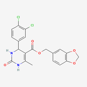 molecular formula C20H16Cl2N2O5 B5126599 (2H-1,3-BENZODIOXOL-5-YL)METHYL 4-(3,4-DICHLOROPHENYL)-6-METHYL-2-OXO-1,2,3,4-TETRAHYDROPYRIMIDINE-5-CARBOXYLATE 