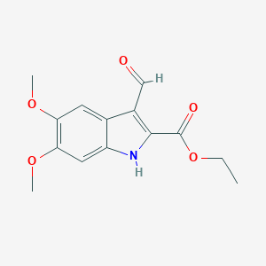 molecular formula C14H15NO5 B051266 Ethyl 3-formyl-5,6-dimethoxy-1H-indole-2-carboxylate CAS No. 121282-80-2