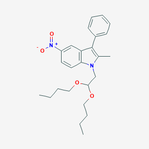 molecular formula C25H32N2O4 B512661 1-(2,2-dibutoxyethyl)-5-nitro-2-methyl-3-phenyl-1H-indole CAS No. 352553-40-3