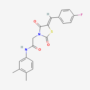molecular formula C20H17FN2O3S B5126669 N-(3,4-dimethylphenyl)-2-[(5Z)-5-(4-fluorobenzylidene)-2,4-dioxo-1,3-thiazolidin-3-yl]acetamide 