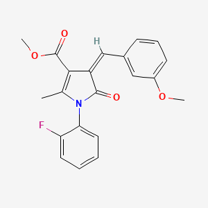 molecular formula C21H18FNO4 B5126851 METHYL (4Z)-1-(2-FLUOROPHENYL)-4-[(3-METHOXYPHENYL)METHYLIDENE]-2-METHYL-5-OXO-4,5-DIHYDRO-1H-PYRROLE-3-CARBOXYLATE 