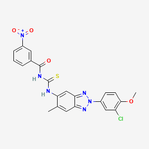 molecular formula C22H17ClN6O4S B5126915 N-[[2-(3-chloro-4-methoxyphenyl)-6-methylbenzotriazol-5-yl]carbamothioyl]-3-nitrobenzamide 