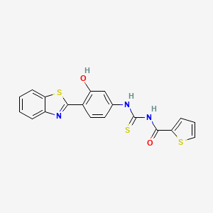 molecular formula C19H13N3O2S3 B5127052 N-[[4-(1,3-benzothiazol-2-yl)-3-hydroxyphenyl]carbamothioyl]thiophene-2-carboxamide 