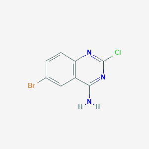 molecular formula C8H5BrClN3 B051272 6-溴-2-氯喹唑啉-4-胺 CAS No. 111218-89-4