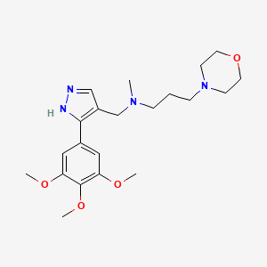 molecular formula C21H32N4O4 B5127218 N-methyl-3-(4-morpholinyl)-N-{[3-(3,4,5-trimethoxyphenyl)-1H-pyrazol-4-yl]methyl}-1-propanamine 