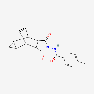 molecular formula C19H18N2O3 B5127340 N-(1,3-dioxooctahydro-4,6-ethenocyclopropa[f]isoindol-2(1H)-yl)-4-methylbenzamide 