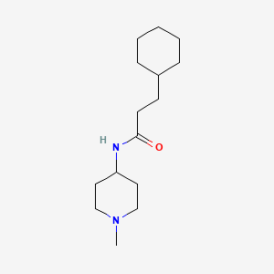molecular formula C15H28N2O B5127398 3-cyclohexyl-N-(1-methylpiperidin-4-yl)propanamide 