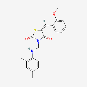 molecular formula C20H20N2O3S B5127489 (5E)-3-[(2,4-dimethylanilino)methyl]-5-[(2-methoxyphenyl)methylidene]-1,3-thiazolidine-2,4-dione 