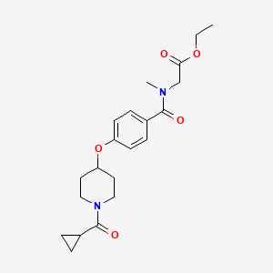 molecular formula C21H28N2O5 B5127522 Ethyl 2-[[4-[1-(cyclopropanecarbonyl)piperidin-4-yl]oxybenzoyl]-methylamino]acetate 