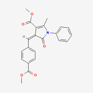 molecular formula C22H19NO5 B5127525 METHYL (4Z)-4-{[4-(METHOXYCARBONYL)PHENYL]METHYLIDENE}-2-METHYL-5-OXO-1-PHENYL-4,5-DIHYDRO-1H-PYRROLE-3-CARBOXYLATE 