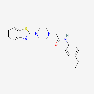 molecular formula C22H26N4OS B5127579 2-[4-(1,3-benzothiazol-2-yl)piperazin-1-yl]-N-(4-propan-2-ylphenyl)acetamide 