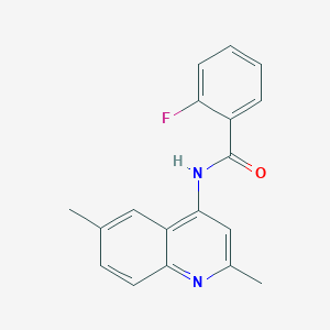 molecular formula C18H15FN2O B5127947 N-(2,6-dimethylquinolin-4-yl)-2-fluorobenzamide 
