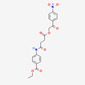 molecular formula C21H20N2O8 B5128274 ethyl 4-({4-[2-(4-nitrophenyl)-2-oxoethoxy]-4-oxobutanoyl}amino)benzoate 