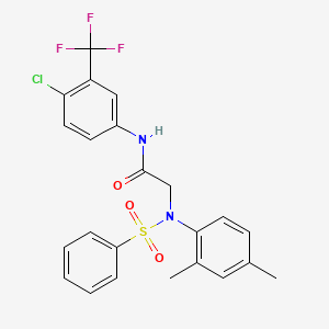 molecular formula C23H20ClF3N2O3S B5128370 N-[4-chloro-3-(trifluoromethyl)phenyl]-N~2~-(2,4-dimethylphenyl)-N~2~-(phenylsulfonyl)glycinamide 