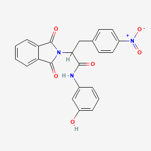 molecular formula C23H17N3O6 B5128458 2-(1,3-dioxoisoindol-2-yl)-N-(3-hydroxyphenyl)-3-(4-nitrophenyl)propanamide 