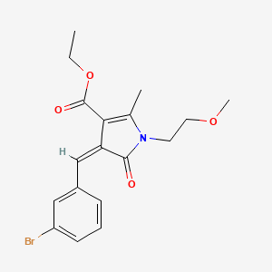 molecular formula C18H20BrNO4 B5128559 ethyl (4Z)-4-(3-bromobenzylidene)-1-(2-methoxyethyl)-2-methyl-5-oxo-4,5-dihydro-1H-pyrrole-3-carboxylate 