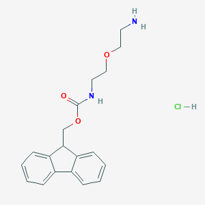 molecular formula C19H23ClN2O3 B051286 (9H-Fluoren-9-yl)methyl (2-(2-aminoethoxy)ethyl)carbamate hydrochloride CAS No. 221352-88-1