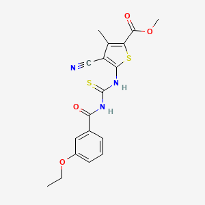 molecular formula C18H17N3O4S2 B5128610 methyl 4-cyano-5-({[(3-ethoxybenzoyl)amino]carbonothioyl}amino)-3-methyl-2-thiophenecarboxylate 