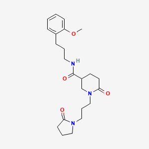 molecular formula C23H33N3O4 B5128635 N-[3-(2-methoxyphenyl)propyl]-6-oxo-1-[3-(2-oxopyrrolidin-1-yl)propyl]piperidine-3-carboxamide 