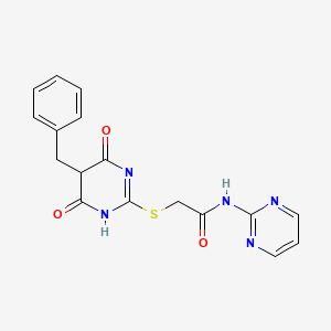 molecular formula C17H15N5O3S B5128643 2-[(5-benzyl-4,6-dioxo-1,4,5,6-tetrahydropyrimidin-2-yl)sulfanyl]-N-(pyrimidin-2-yl)acetamide CAS No. 6334-84-5