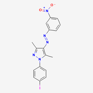 molecular formula C17H14IN5O2 B5128802 [1-(4-Iodophenyl)-3,5-dimethylpyrazol-4-yl]-(3-nitrophenyl)diazene 