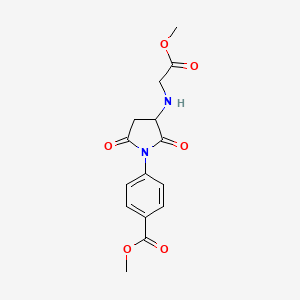 molecular formula C15H16N2O6 B5128848 Methyl 4-{3-[(2-methoxy-2-oxoethyl)amino]-2,5-dioxopyrrolidin-1-yl}benzoate 