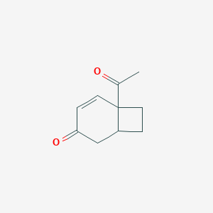 molecular formula C10H12O2 B051289 6-Acetylbicyclo[4.2.0]oct-4-en-3-one CAS No. 122598-62-3