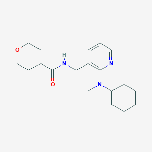 molecular formula C19H29N3O2 B5129033 N-({2-[cyclohexyl(methyl)amino]-3-pyridinyl}methyl)tetrahydro-2H-pyran-4-carboxamide 