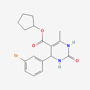 molecular formula C17H19BrN2O3 B5129152 Cyclopentyl 4-(3-bromophenyl)-6-methyl-2-oxo-1,2,3,4-tetrahydropyrimidine-5-carboxylate 