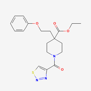molecular formula C19H23N3O4S B5129200 Ethyl 4-(2-phenoxyethyl)-1-(thiadiazole-4-carbonyl)piperidine-4-carboxylate 