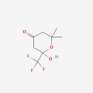 molecular formula C8H11F3O3 B5129230 2-Hydroxy-6,6-dimethyl-2-(trifluoromethyl)oxan-4-one 