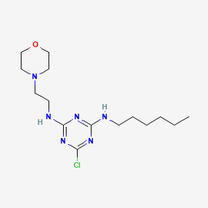 molecular formula C15H27ClN6O B5129236 6-chloro-4-N-hexyl-2-N-(2-morpholin-4-ylethyl)-1,3,5-triazine-2,4-diamine 