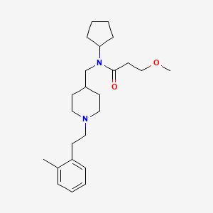 molecular formula C24H38N2O2 B5129242 N-cyclopentyl-3-methoxy-N-[[1-[2-(2-methylphenyl)ethyl]piperidin-4-yl]methyl]propanamide 