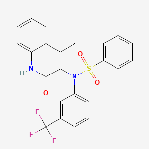 molecular formula C23H21F3N2O3S B5129252 N-(2-ETHYLPHENYL)-2-[(PHENYLSULFONYL)-3-(TRIFLUOROMETHYL)ANILINO]ACETAMIDE 