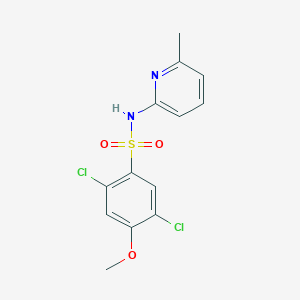 molecular formula C13H12Cl2N2O3S B512937 2,5-dichloro-4-methoxy-N-(6-methyl-2-pyridinyl)benzenesulfonamide CAS No. 873679-55-1