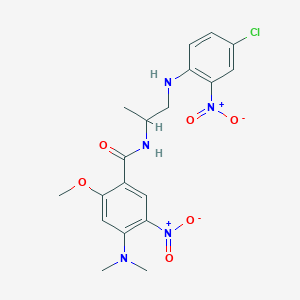 molecular formula C19H22ClN5O6 B5129397 N-[1-(4-chloro-2-nitroanilino)propan-2-yl]-4-(dimethylamino)-2-methoxy-5-nitrobenzamide 