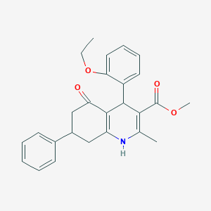 molecular formula C26H27NO4 B5129563 Methyl 4-(2-ethoxyphenyl)-2-methyl-5-oxo-7-phenyl-1,4,5,6,7,8-hexahydroquinoline-3-carboxylate 