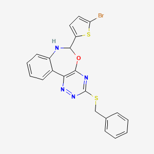 molecular formula C21H15BrN4OS2 B5129682 3-(Benzylsulfanyl)-6-(5-bromo-2-thienyl)-6,7-dihydro[1,2,4]triazino[5,6-D][3,1]benzoxazepine 