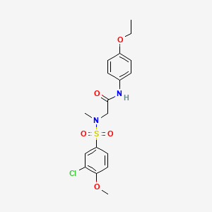 molecular formula C18H21ClN2O5S B5129713 N~2~-[(3-chloro-4-methoxyphenyl)sulfonyl]-N-(4-ethoxyphenyl)-N~2~-methylglycinamide 