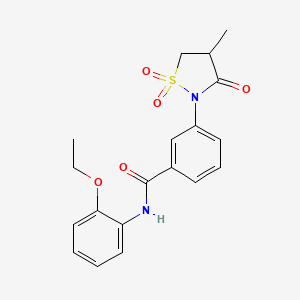 molecular formula C19H20N2O5S B5129723 N-(2-ethoxyphenyl)-3-(4-methyl-1,1,3-trioxo-1,2-thiazolidin-2-yl)benzamide 