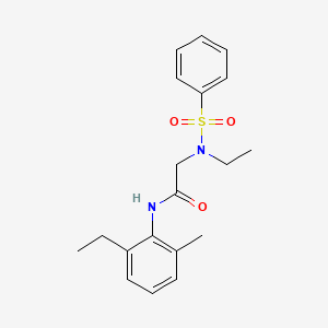 molecular formula C19H24N2O3S B5129752 N~2~-ethyl-N-(2-ethyl-6-methylphenyl)-N~2~-(phenylsulfonyl)glycinamide 