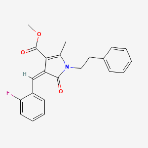 molecular formula C22H20FNO3 B5129777 methyl (4Z)-4-(2-fluorobenzylidene)-2-methyl-5-oxo-1-(2-phenylethyl)-4,5-dihydro-1H-pyrrole-3-carboxylate 