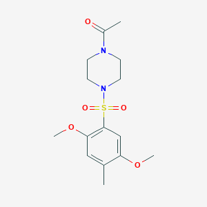 molecular formula C15H22N2O5S B512987 1-Acetyl-4-[(2,5-dimethoxy-4-methylphenyl)sulfonyl]piperazine CAS No. 941263-82-7