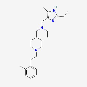 molecular formula C24H38N4 B5129939 N-[(2-ethyl-5-methyl-1H-imidazol-4-yl)methyl]-N-[[1-[2-(2-methylphenyl)ethyl]piperidin-4-yl]methyl]ethanamine 