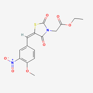 molecular formula C15H14N2O7S B5129949 ethyl [(5E)-5-(4-methoxy-3-nitrobenzylidene)-2,4-dioxo-1,3-thiazolidin-3-yl]acetate 
